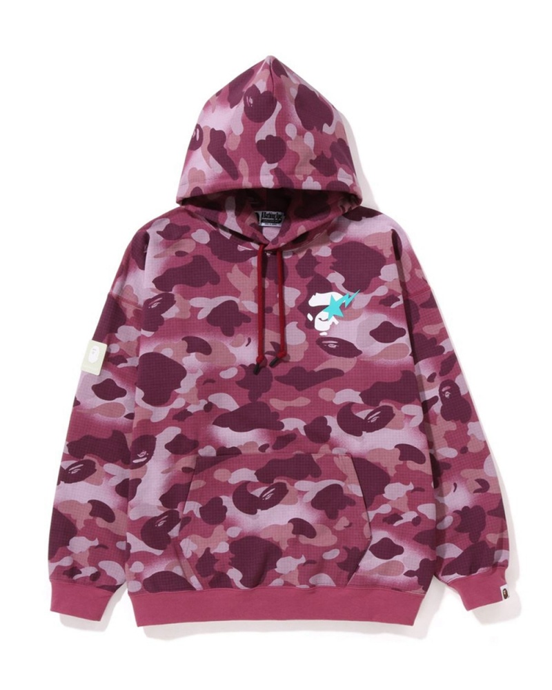 Sweatshirt Bape Grid Oversized Hoodie Rose Clair Femme | NRE-60839399